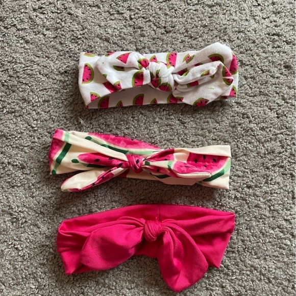 Set Of Three Watermelon Theme Girls Infant Toddler Headbands - Picture 1 of 3